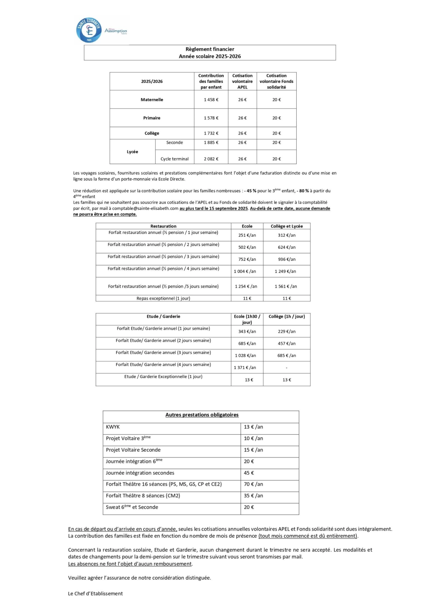 Règlement financier 2025-2026